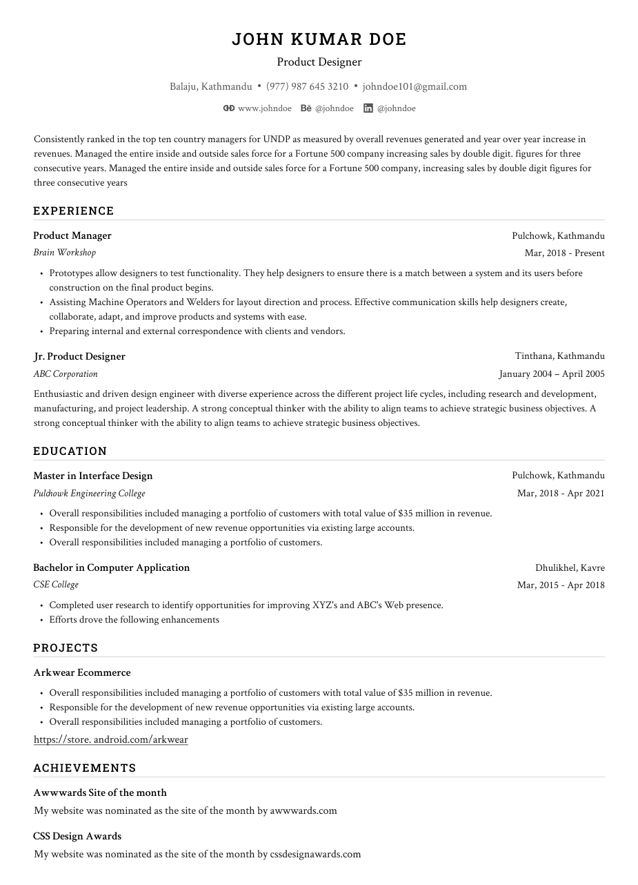 resume maker online free rojgar result
